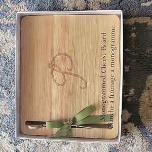 INDIGO Monogrammed Cheese Board